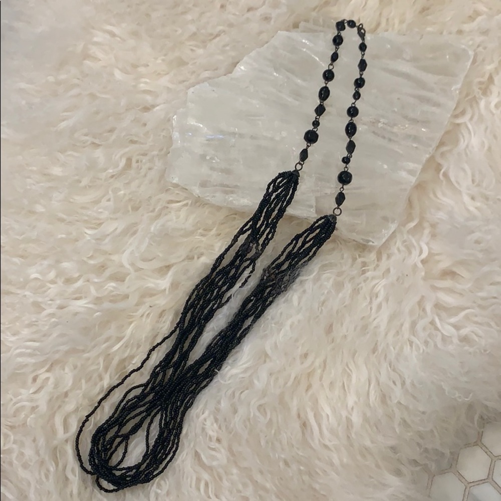 Black beaded necklace